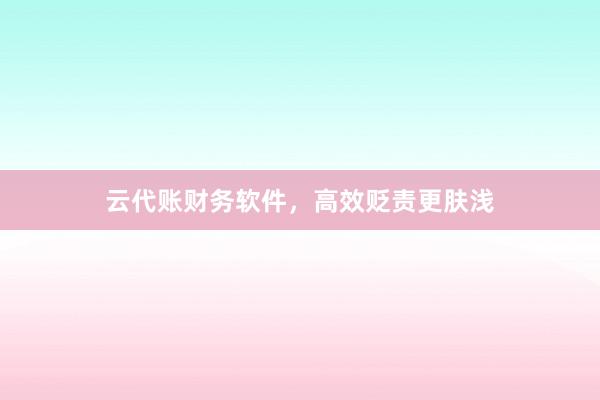 云代账财务软件，高效贬责更肤浅